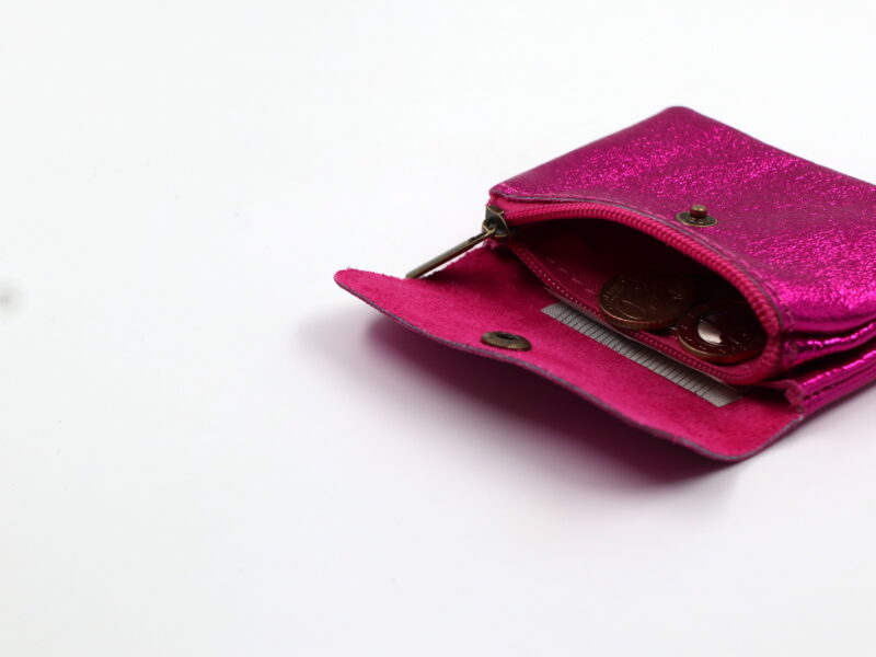 Kleines Portemonnaie "Metallic-Look" – Pink – Bild 3