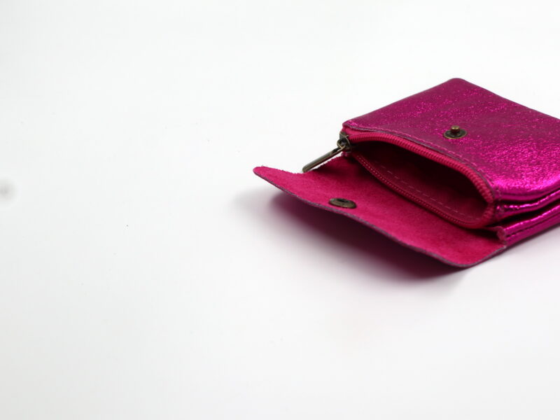 Kleines Portemonnaie "Metallic-Look" – Pink – Bild 2