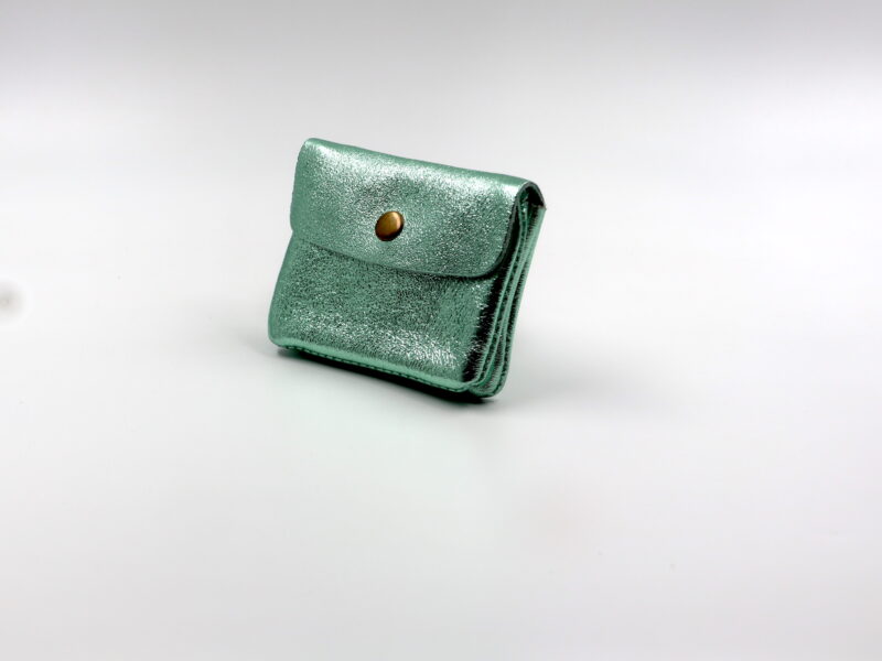 Kleines Portemonnaie "Metallic-Look" –  Aqua – Bild 5