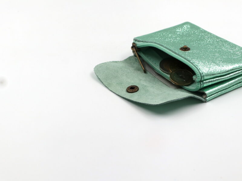 Kleines Portemonnaie "Metallic-Look" –  Aqua – Bild 3