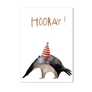 halfbird - Postkarte "Ameisenbär - Hooray"