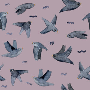 halfbird - Vögel in mauve (Canvas)