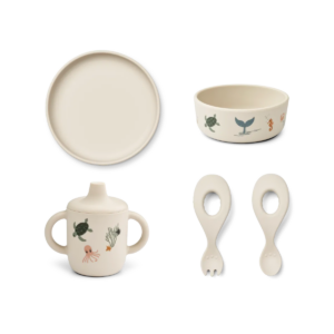 Liewood - Ryle Printed Tableware Set (Sea creature / Sandy)