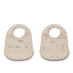 Liewood - Tilda Printed Bib 2-Pack (Dog / Sandy) Liewood - Tilda Printed Bib 2-Pack (Dog / Sandy)