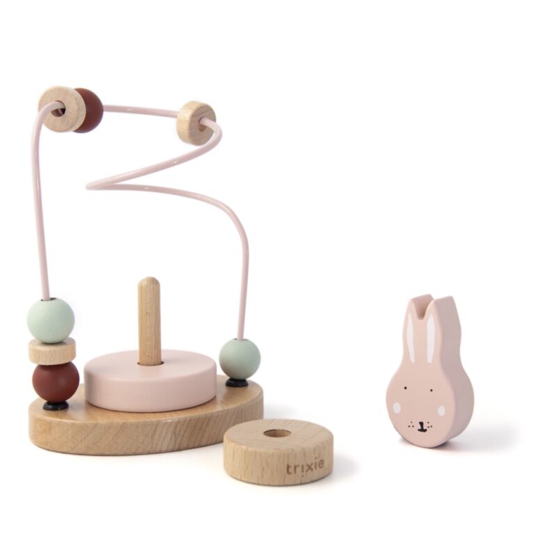 2in1 - Motorikschleife und Stapelspiel "Wooden Beads Maze" – Mrs. Rabbit – Bild 2