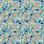verhees textiles - JERSEY DIGITAL WILD FLOWERS - LIGHT MINT