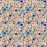 verhees textiles - JERSEY DIGITAL WILD FLOWERS - LIGHT SALMON