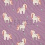 verhees textiles - JERSEY GLITTER UNICORNS - GRAPE
