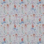 verhees textiles - POPLIN DIGITAL MERMAIDS WEISS