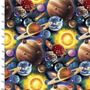 3 wishes fabrics - Final Frontier - Solar System Multi