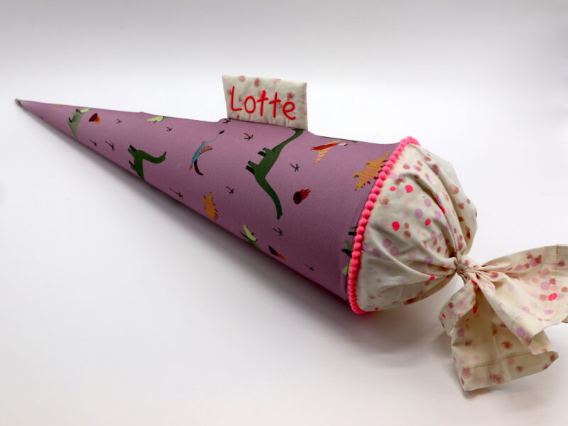Schultüte "Dinos mauve" mit Namen – Bild 4