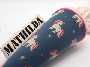 Schultüte "Glitter unicorn" mit Namen