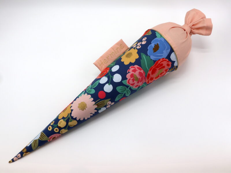 Schultüte "Vintage Blossom Blue" mit Namen – Bild 2