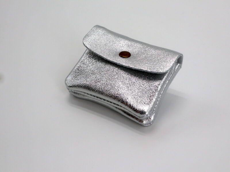 Kleines Portemonnaie "Metallic-Look" – Silber – Bild 2