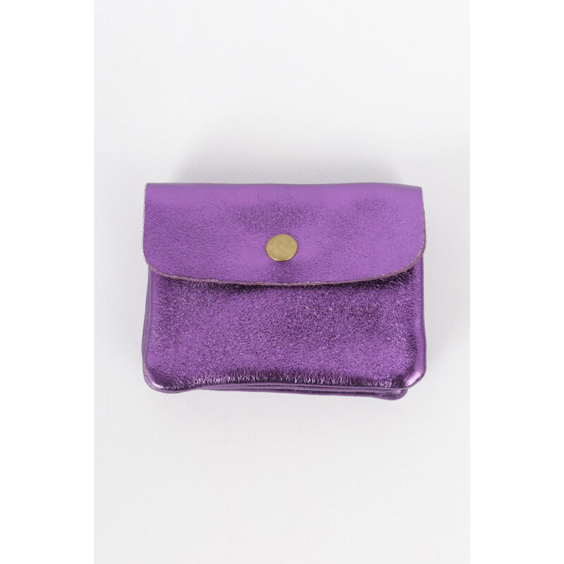 Kleines Portemonnaie "Metallic-Look" – lila