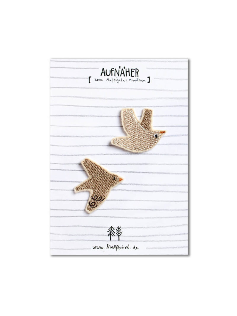Aufnäher | 2er Set –  Beiger Vogel – Bild 5