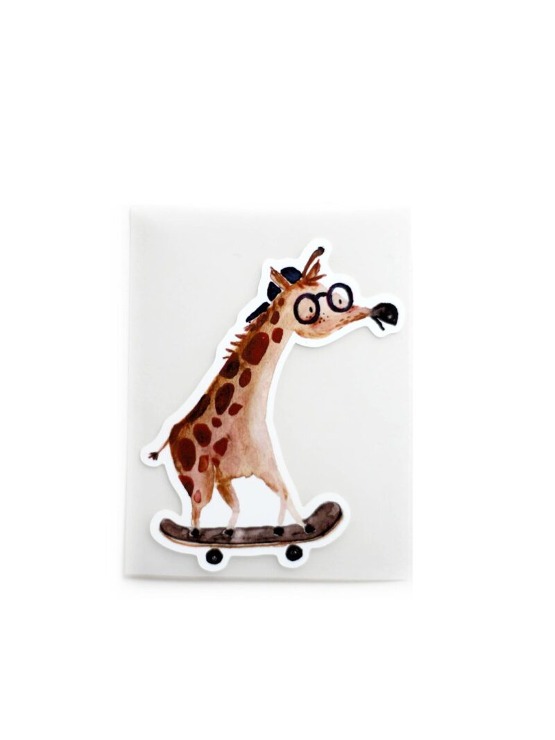 Bügelbild –  Giraffe auf Skateboard – Bild 2