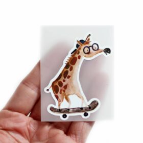 halfbird - Bügelbilder (Giraffe auf Skateboard)