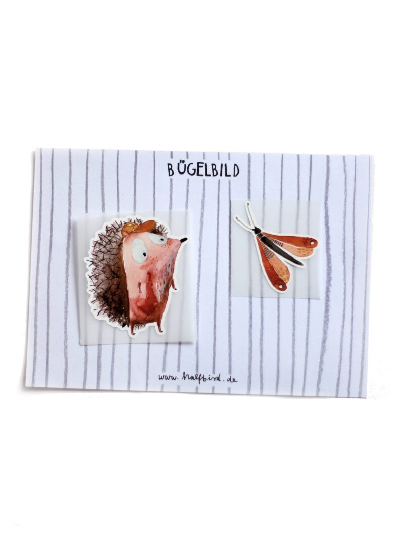 Bügelbild –  Igel und Schmetterling – Bild 3
