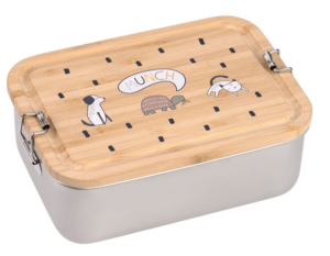 Lässig - Lunchbox Stainless Steel Bamboo - Happy Prints