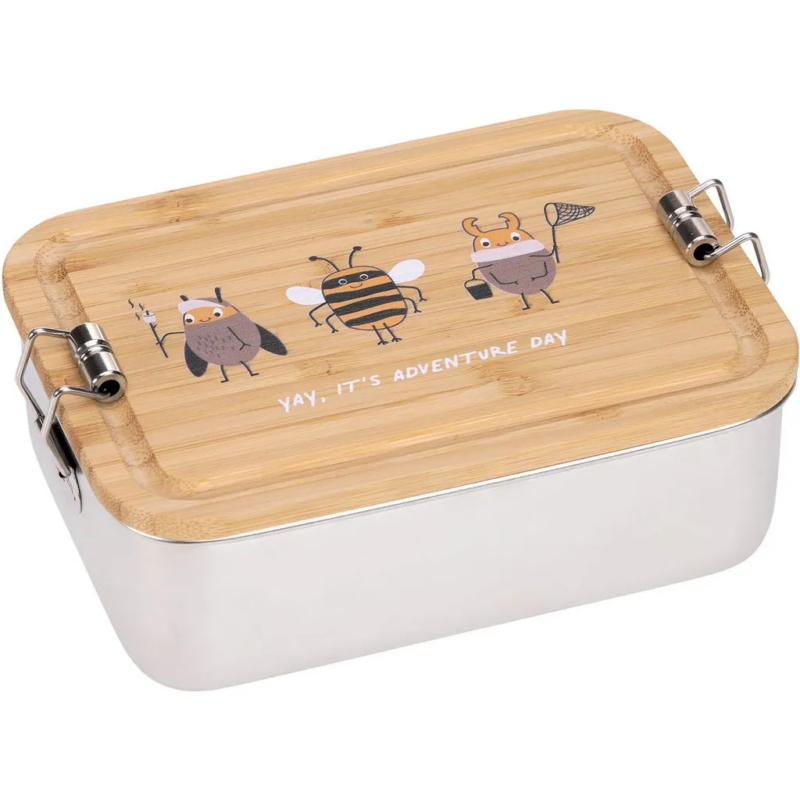 Lässig - Lunchbox Stainless Steel Bamboo - Nature