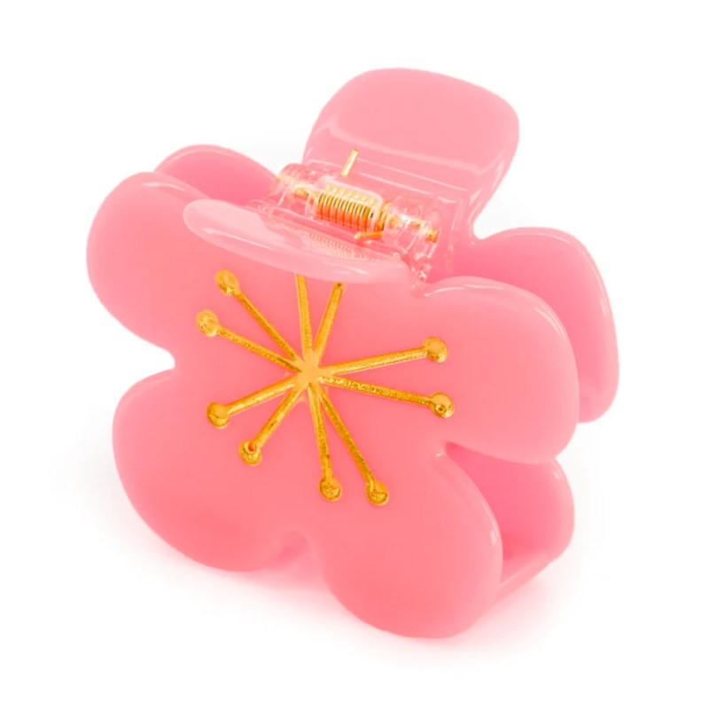 Haarklammer "Grande Pince" – Fleur de Sakura / Rose Fluo – Bild 2