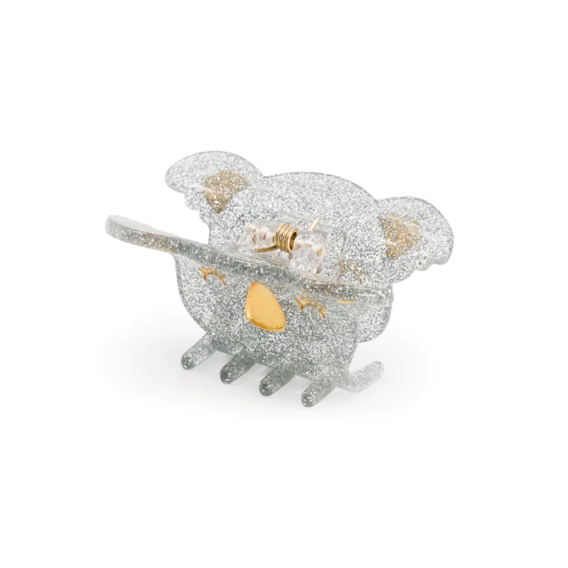 Kleine Haarklammer "Mini Pince" – Koala / Paillettes Grises – Bild 2