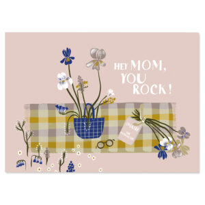 Karte aus Holzschliffpappe “Mama rockt”