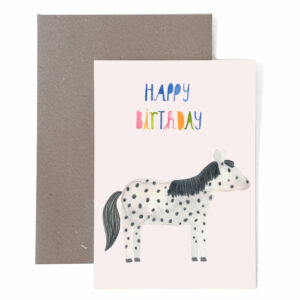 Frau Ottilie - Grußkarte zum Geburtstag *Happy Birthday* mit Pferd