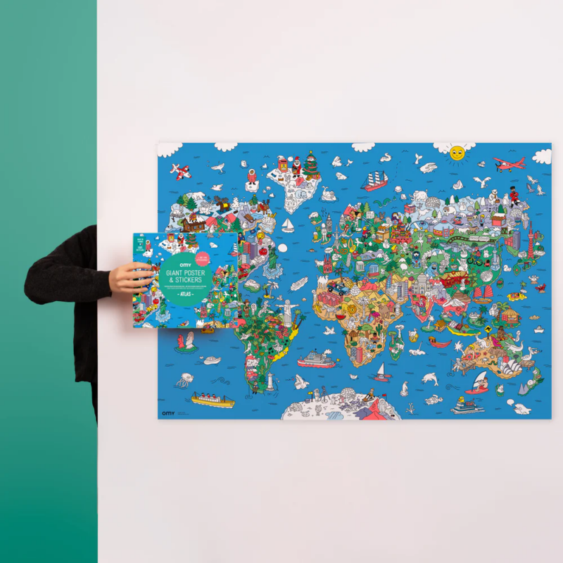 Poster zum Ausmalen "Giant" 70x100 cm  – Atlas + Extra: Sticker – Bild 3