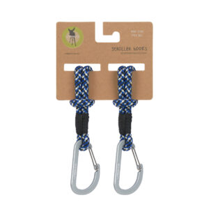 Lässig - Kinderwagenhaken 2er Set - Karabiner (Schwarz Blau)