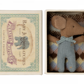 Maileg - Sleepy wakey baby maus in Streichholzschachtel - Blau