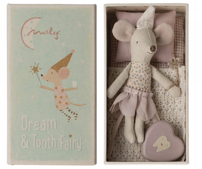Zahnfee Maus "Tooth Fairy" in Streichholzschachtel - Kleine Schwester  – Bild 2
