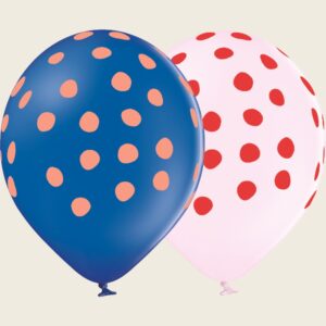 Ava&Yves - Ballons blau und weiss mit Punkten aus 100% Naturkautschuk