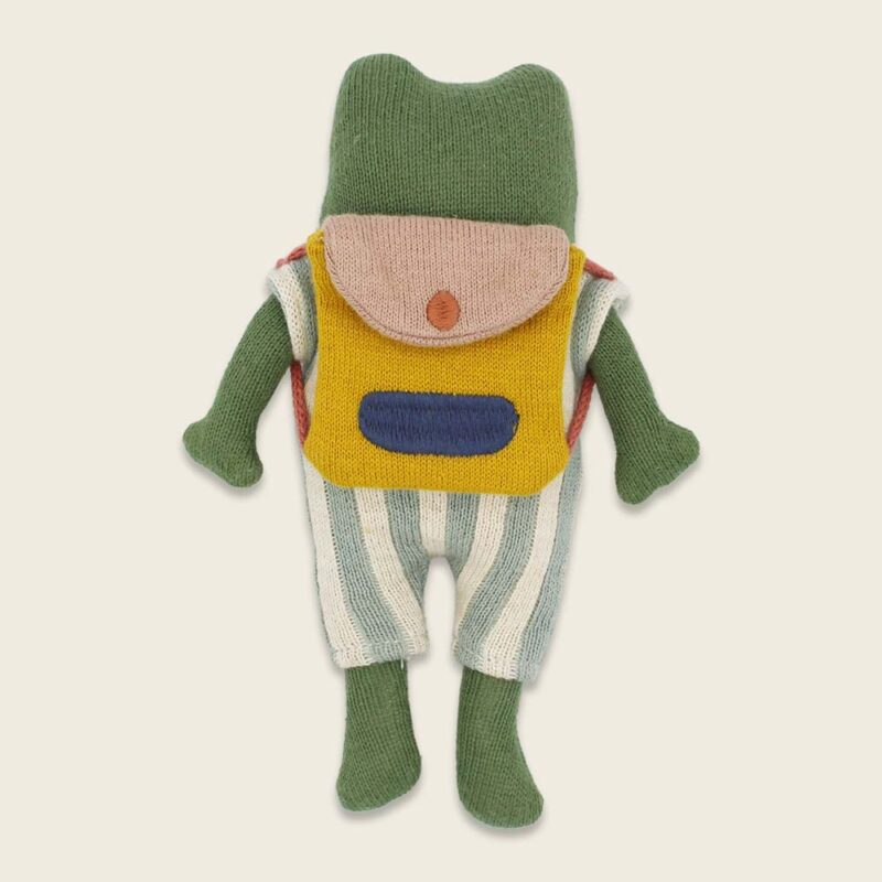 Kleiner Kuschelfreund "Schulkind" – Frosch mit Schulranzen – Bild 2