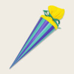 Ava&Yves - Schultüte mit Streifen lila/aqua - 35cm