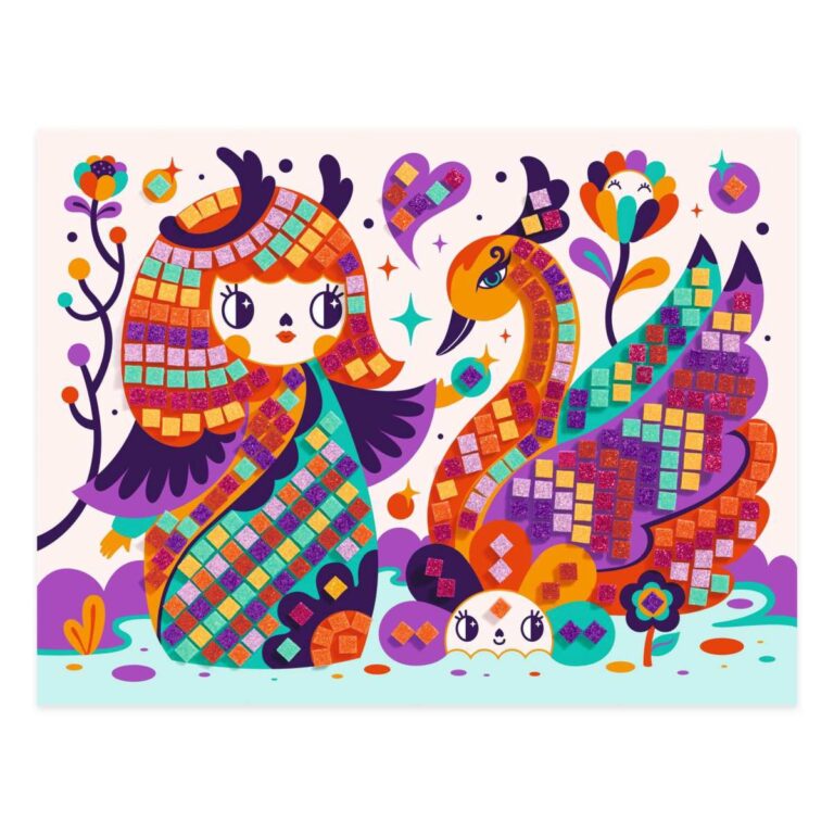 Djeco - Mosaike: Glitzer Kokeshi