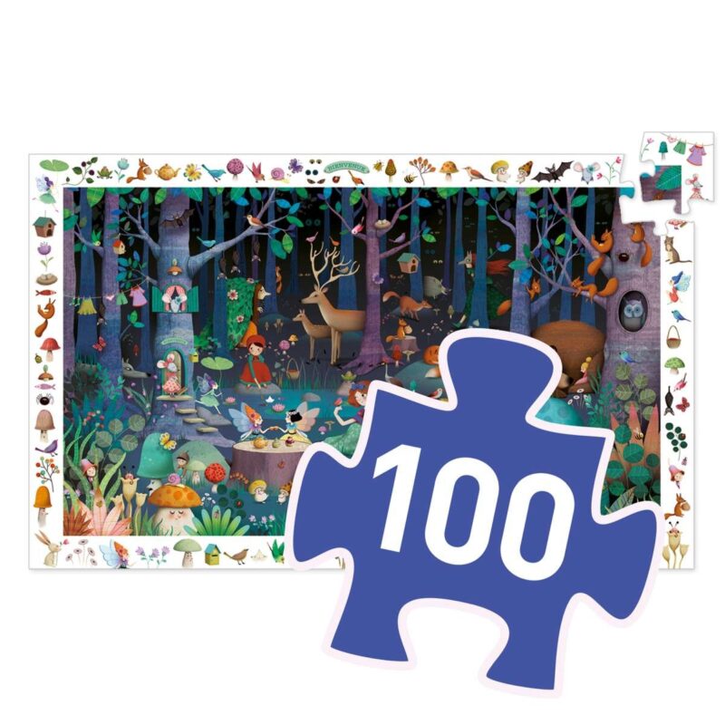 Djeco - Wimmelpuzzle: Der verwunschene Wald - 100 Teile