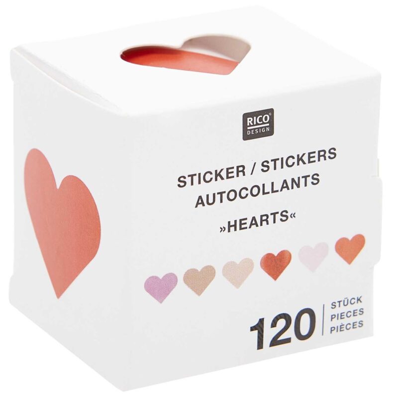 Von der Rolle "Kleine Herzen" 120 Sticker – Rot - Holographisch – Bild 3