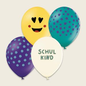 Ava&Yves - Ballons Schulkind aus 100% Naturkautschuk – Serie Sunny and Friends