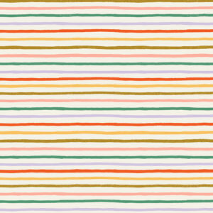 Cotton&Steel Fabrics - Orchard - Happy Stripe - Cream Multi Metallic Fabric