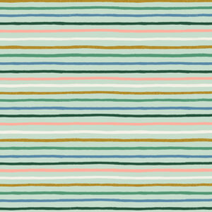 Cotton&Steel Fabrics - Orchard - Happy Stripe - Mint Multi Metallic Fabric