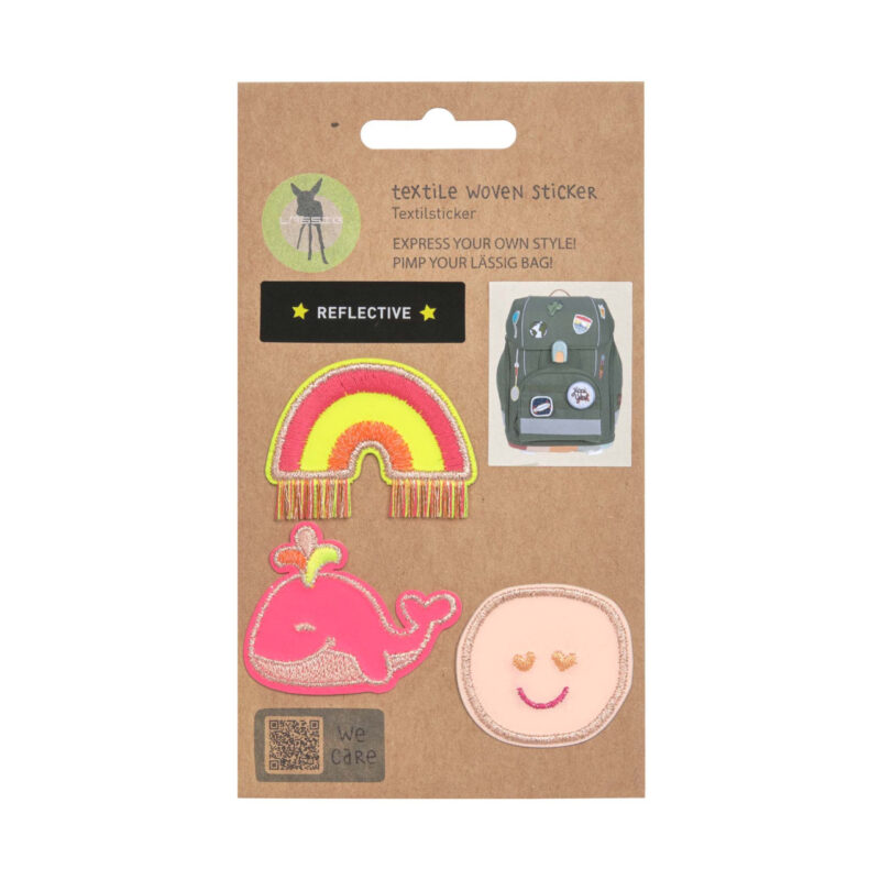 Gewebte Applikation "Stick On" im 3er Set – Wal Pink – Bild 2