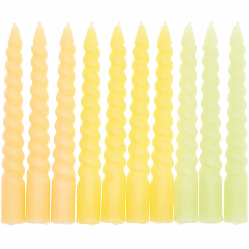 rico design - SPIRAL KERZEN SMOKEY GELB MIX 1