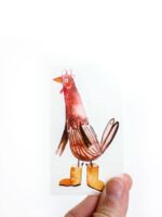 halfbird - Bügelbild Huhn mit Gummistiefel