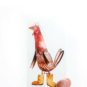 halfbird - Bügelbild Huhn mit Gummistiefel