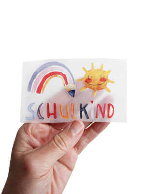 halfbird - Bügelbilder SET randlos "Regenbogen Schulkind"