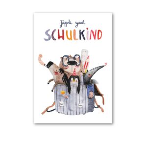 halfbird - Postkarte "jippie yeah Schulkind"