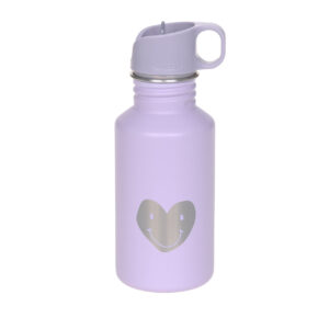 Trinkflasche aus Edelstahl für Kinder "Little Gang" – Herz / Lila