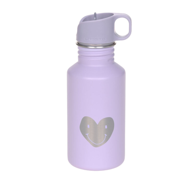 Trinkflasche aus Edelstahl für Kinder "Little Gang" – Herz / Lila
